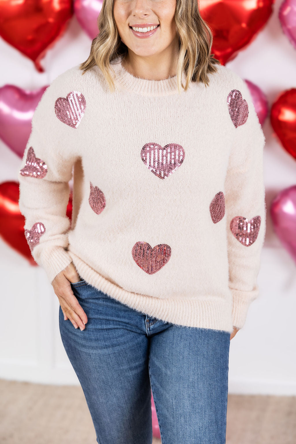 Michelle Mae Sparkle Hearts Sweater