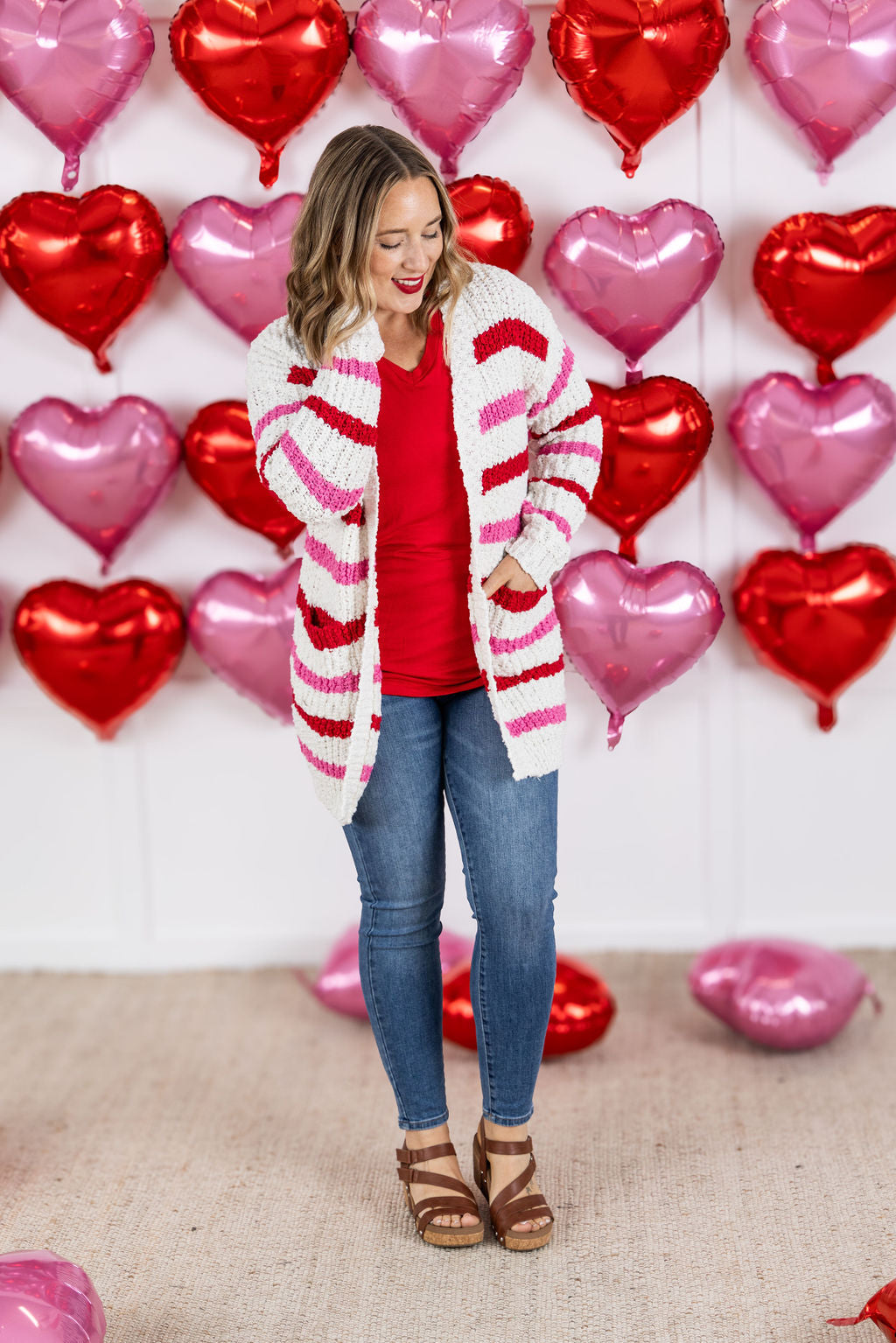 Michelle Mae Valentine's Stripe Cardigan