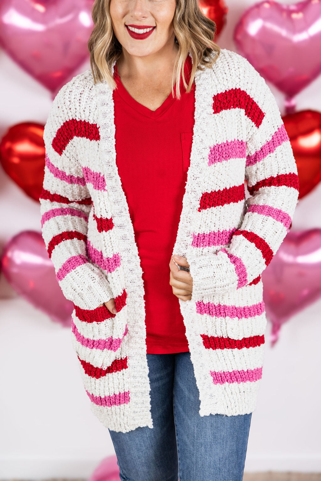 Michelle Mae Valentine's Stripe Cardigan