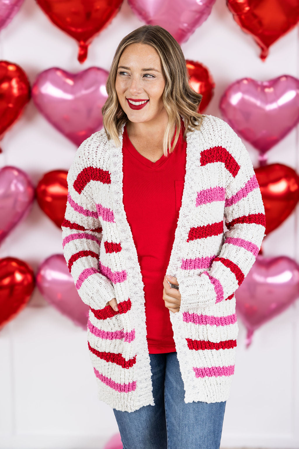 Michelle Mae Valentine's Stripe Cardigan