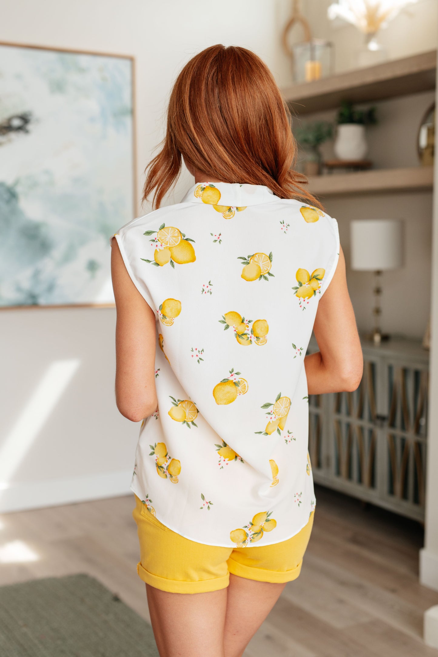 Spin USA When Life Gives You Lemons Sleeveless Blouse