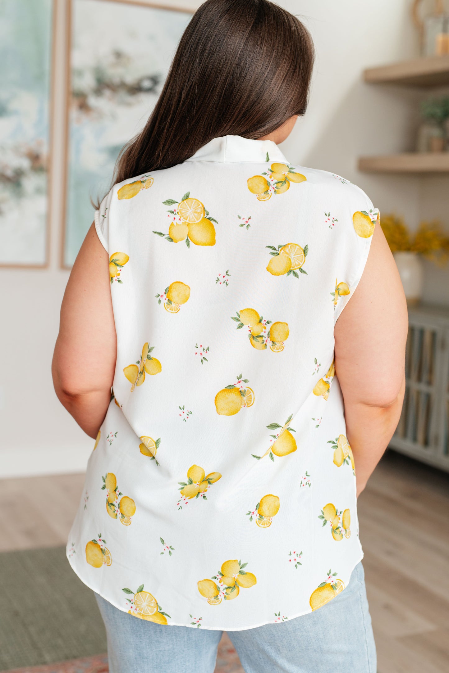 Spin USA When Life Gives You Lemons Sleeveless Blouse