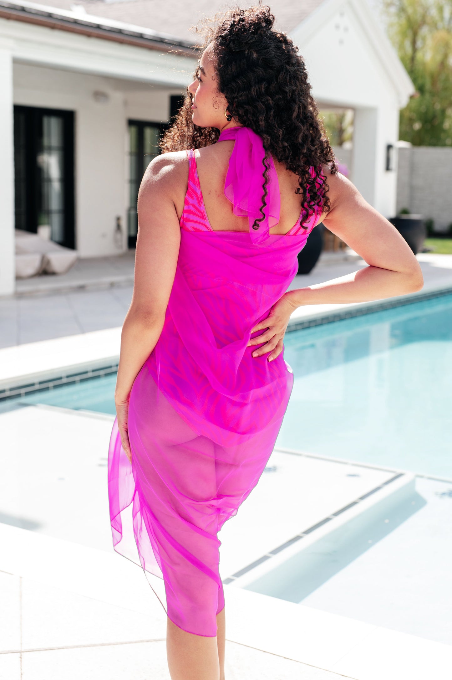 One Eleven North Wrapped In Summer Versatile Swim Cover in Pink