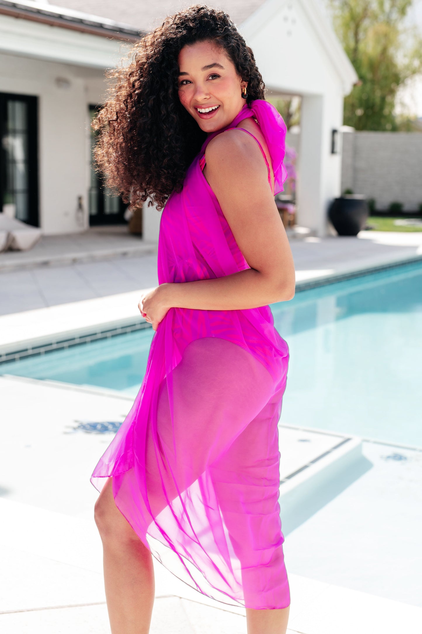 One Eleven North Wrapped In Summer Versatile Swim Cover in Pink