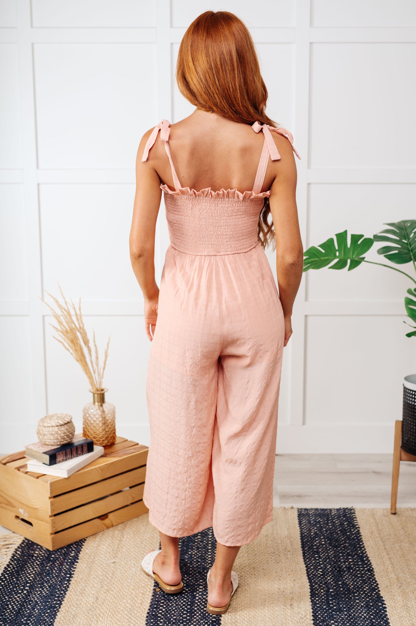 Fantastic Fawn You Swoon, You Sigh Ruffle Neckline Jumpsuit