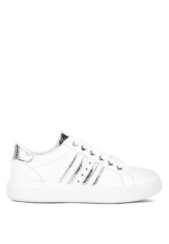 Claude Faux Leather Back Panel Detail Sneakers - G Marie's Boutique 