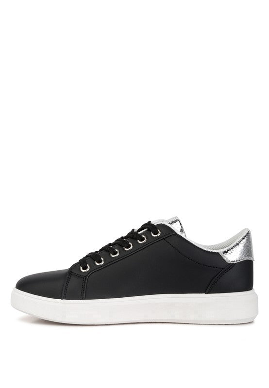 Claude Faux Leather Back Panel Detail Sneakers - G Marie's Boutique 