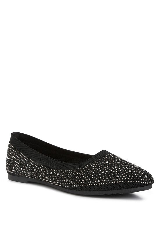 Splash Rhinestones Embellished Ballet Flats - G Marie's Boutique 