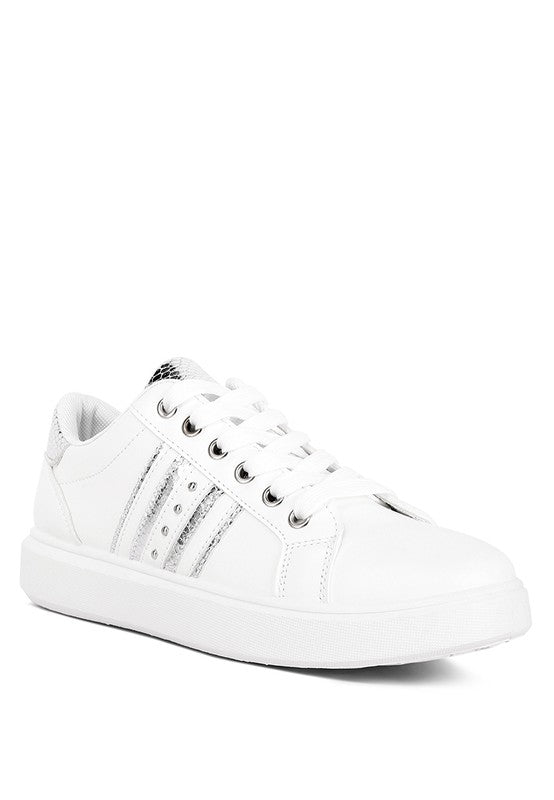 Claude Faux Leather Back Panel Detail Sneakers - G Marie's Boutique 