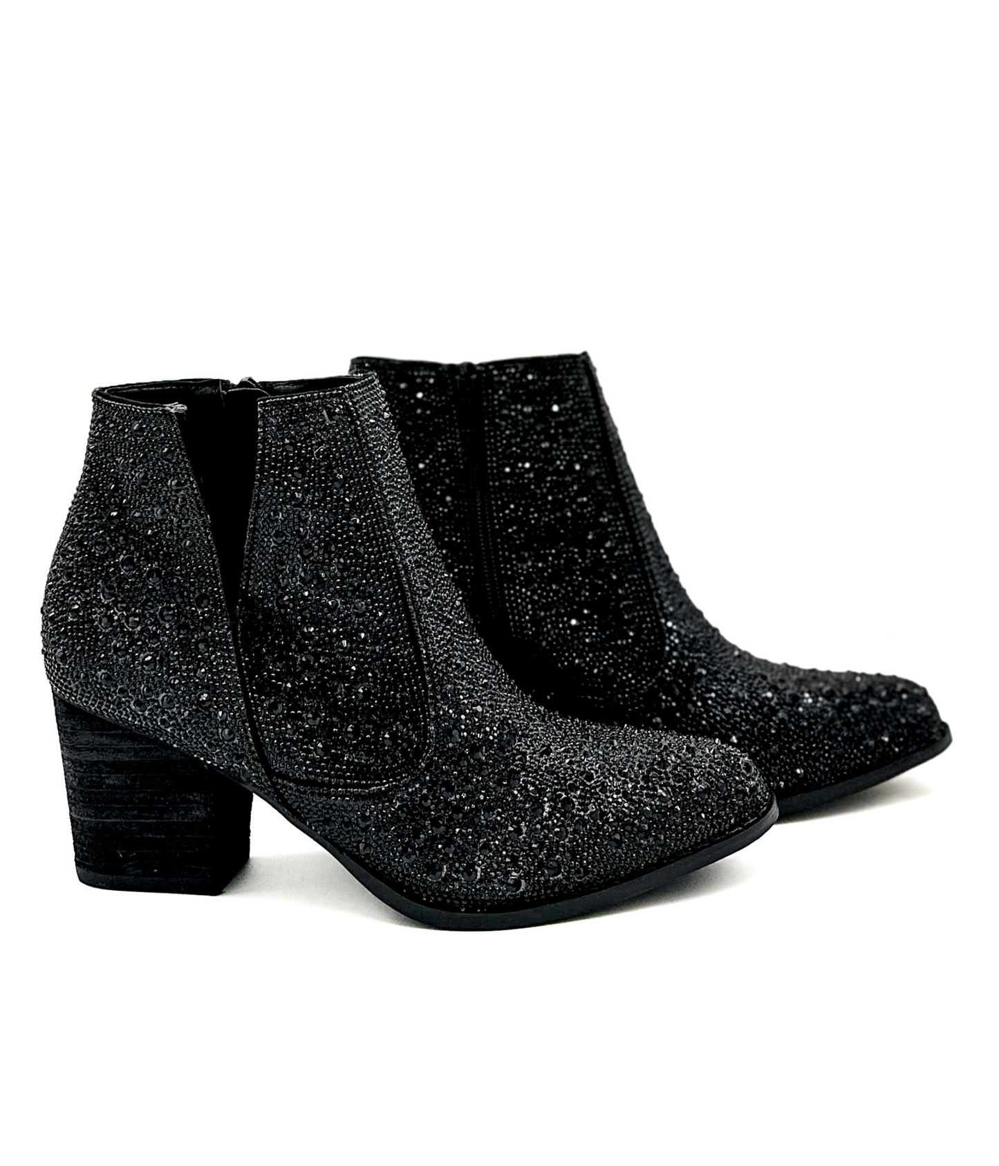 Naughty Monkey Shine Star Rhinestone Bootie in Black