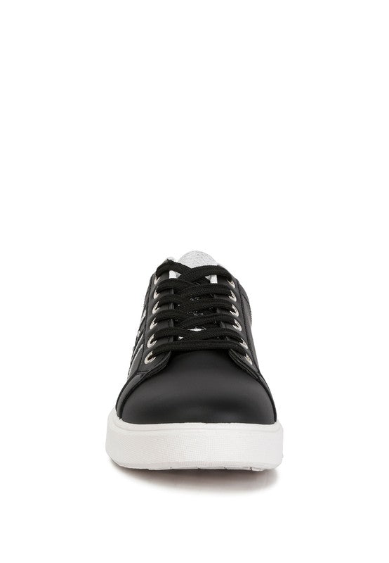 Claude Faux Leather Back Panel Detail Sneakers - G Marie's Boutique 