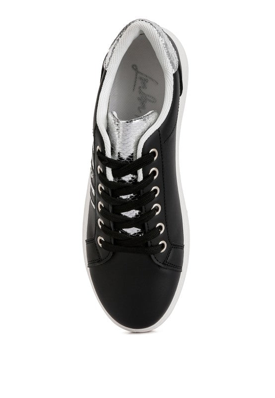 Claude Faux Leather Back Panel Detail Sneakers - G Marie's Boutique 