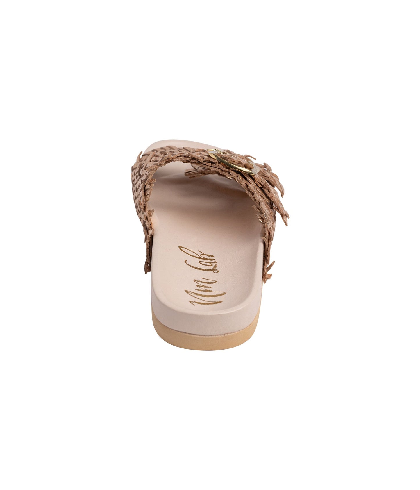 Naughty Monkey Intertwine Dual Woven Strap Slide in Champagne