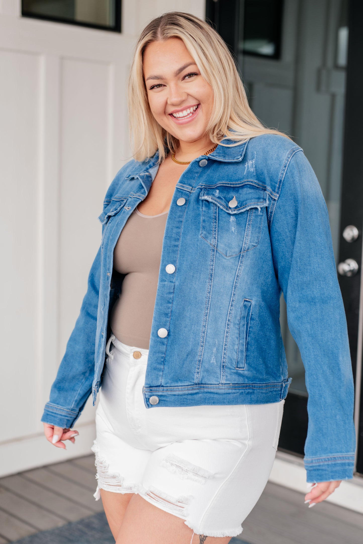 Every Occasion Denim Button Up Jacket