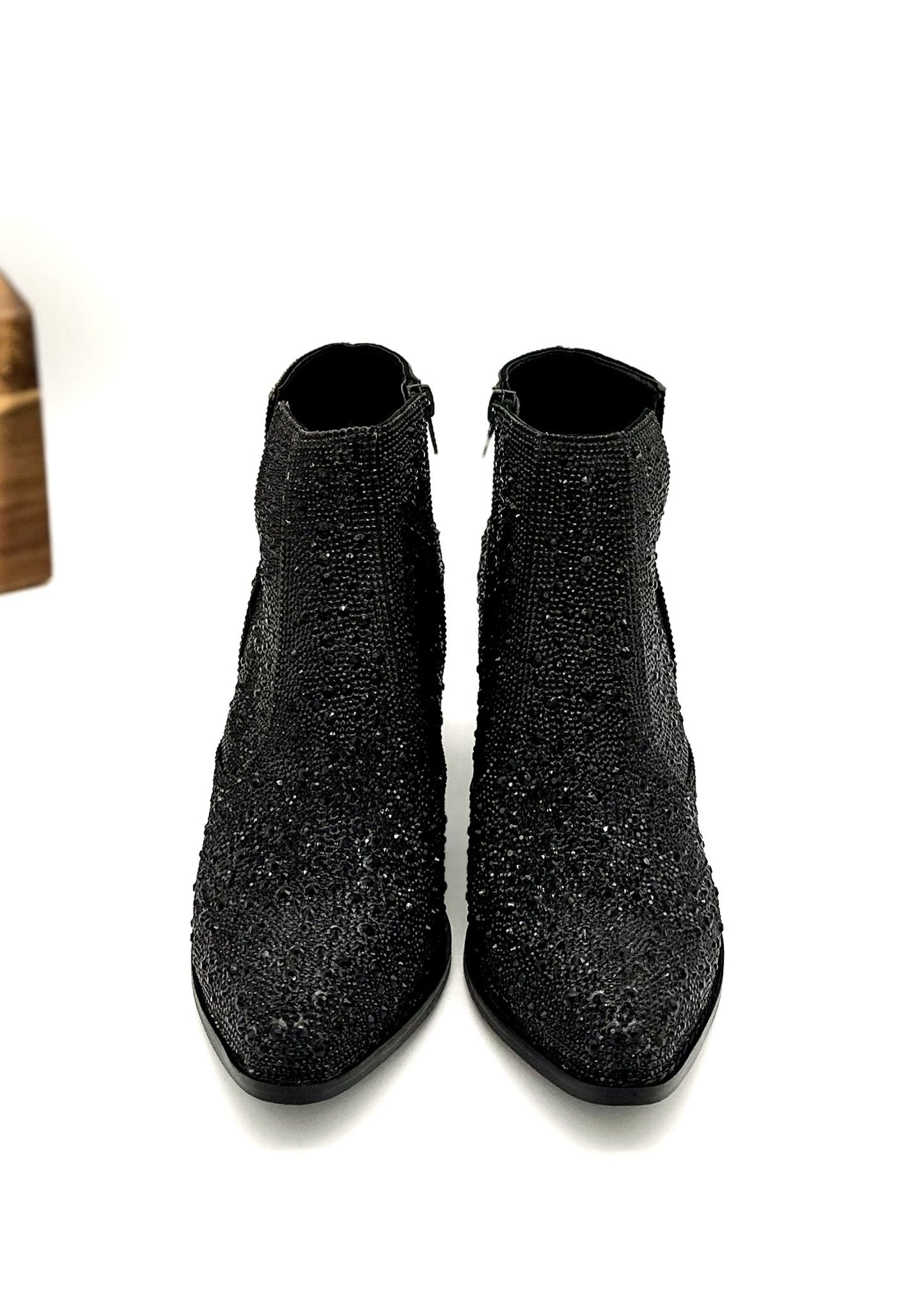 Naughty Monkey Shine Star Rhinestone Bootie in Black