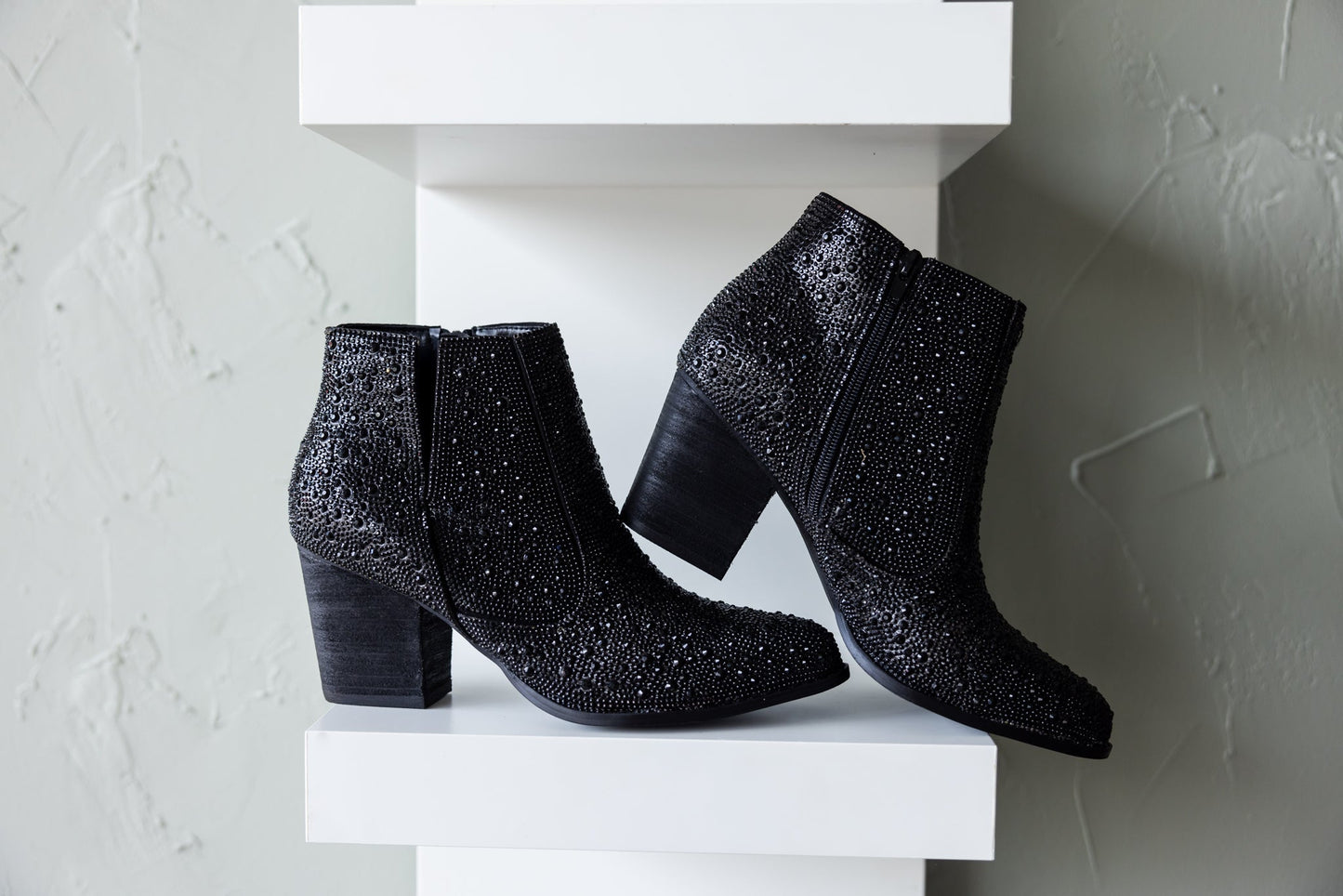 Naughty Monkey Shine Star Rhinestone Bootie in Black