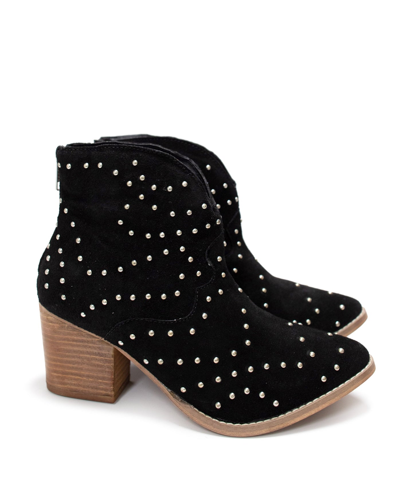 Naughty Monkey Twilight Studded Heeled Ankle Boot in Black