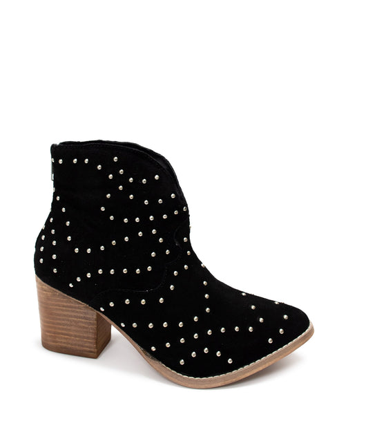 Naughty Monkey Twilight Studded Heeled Ankle Boot in Black