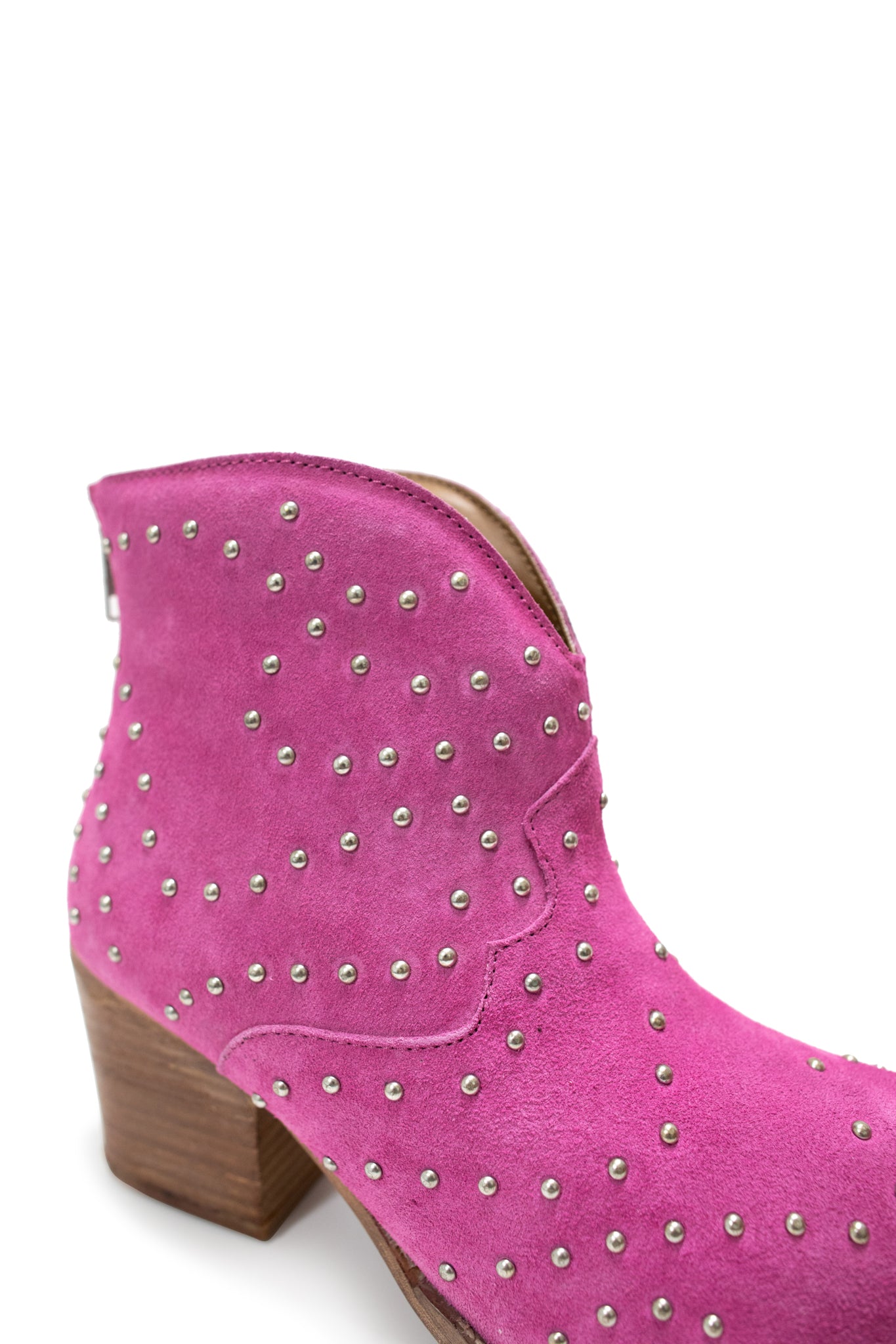 Naughty Monkey Twilight Studded Heeled Ankle Boot in Magenta