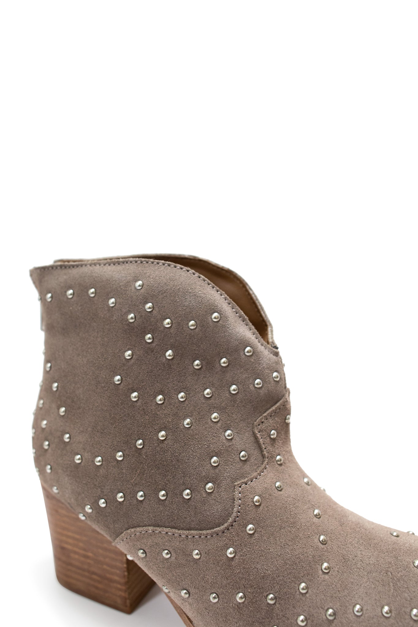 Naughty Monkey Twilight Studded Heeled Ankle Boot in Taupe