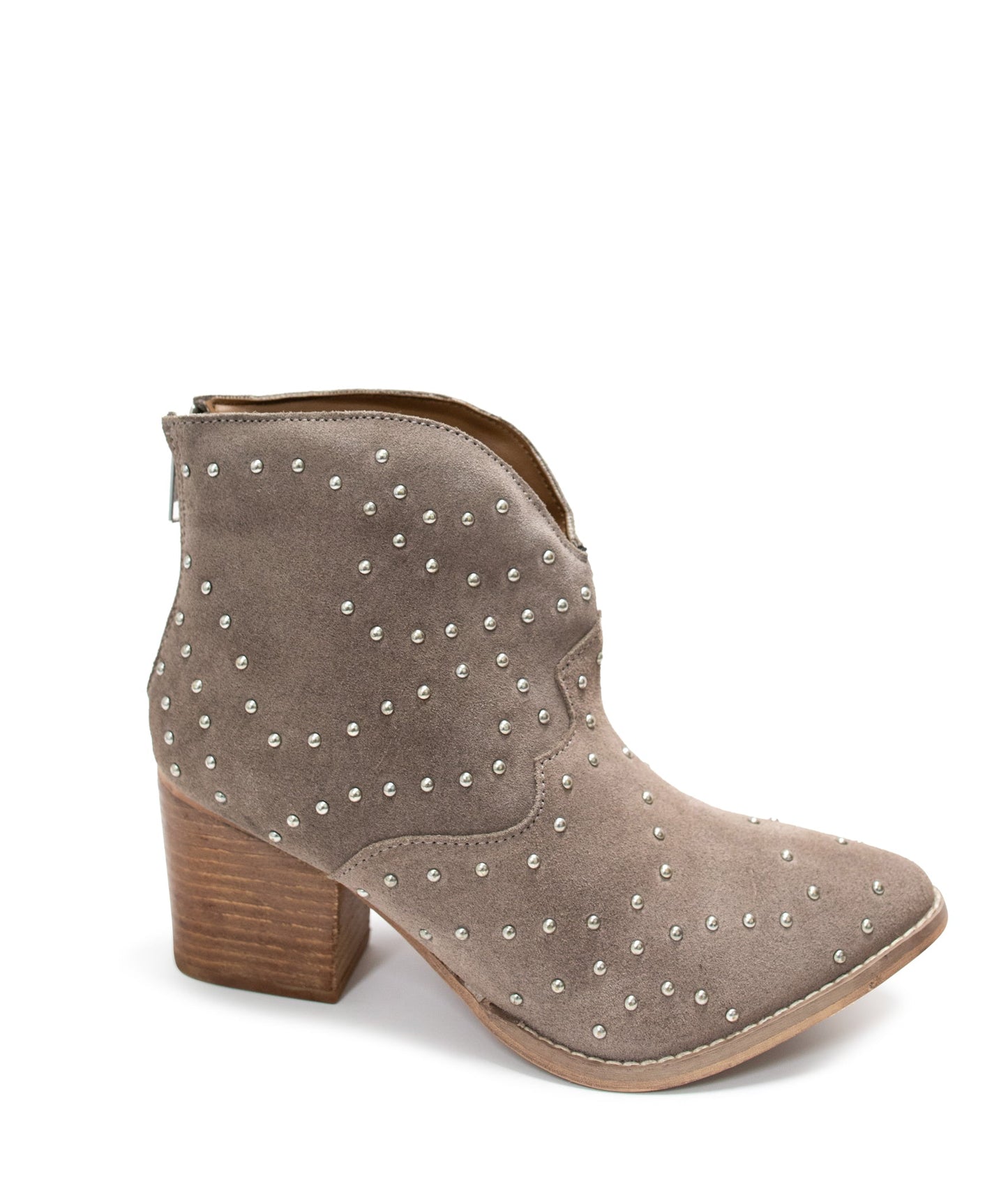 Naughty Monkey Twilight Studded Heeled Ankle Boot in Taupe