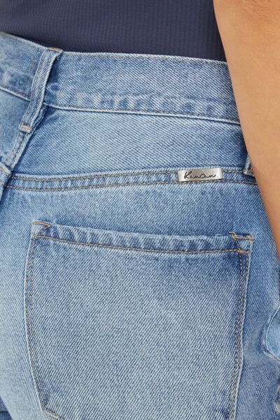 Kancan High Waist Chewed Up Straight Mom Jeans - G Marie's Boutique 