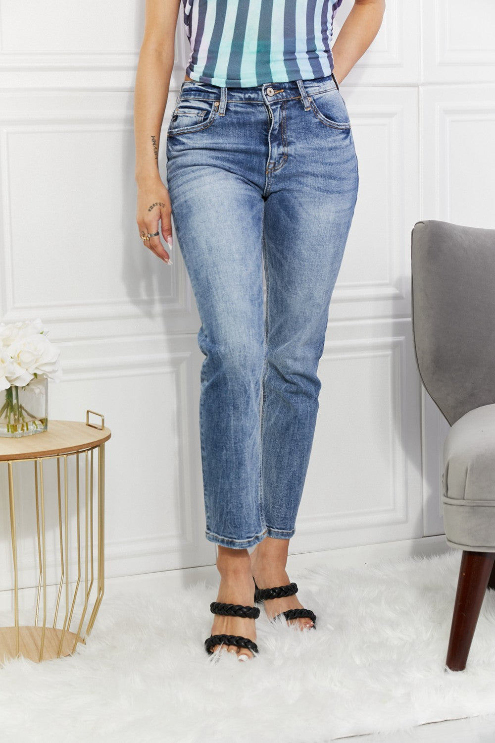 Kancan Full Size Amara High Rise Slim Straight Jeans - G Marie's Boutique 