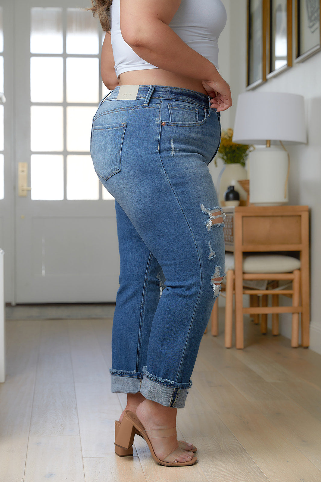 Belinda High Rise Distressed Straight Jeans - G Marie's Boutique 