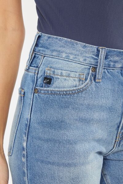 Kancan High Waist Chewed Up Straight Mom Jeans - G Marie's Boutique 