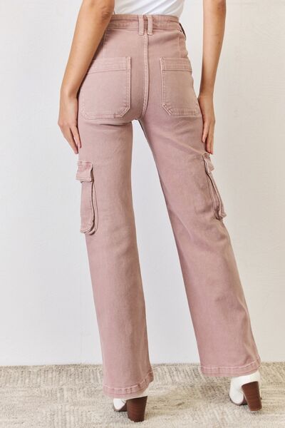 RISEN Full Size High Rise Cargo Wide Leg Jeans - G Marie's Boutique 