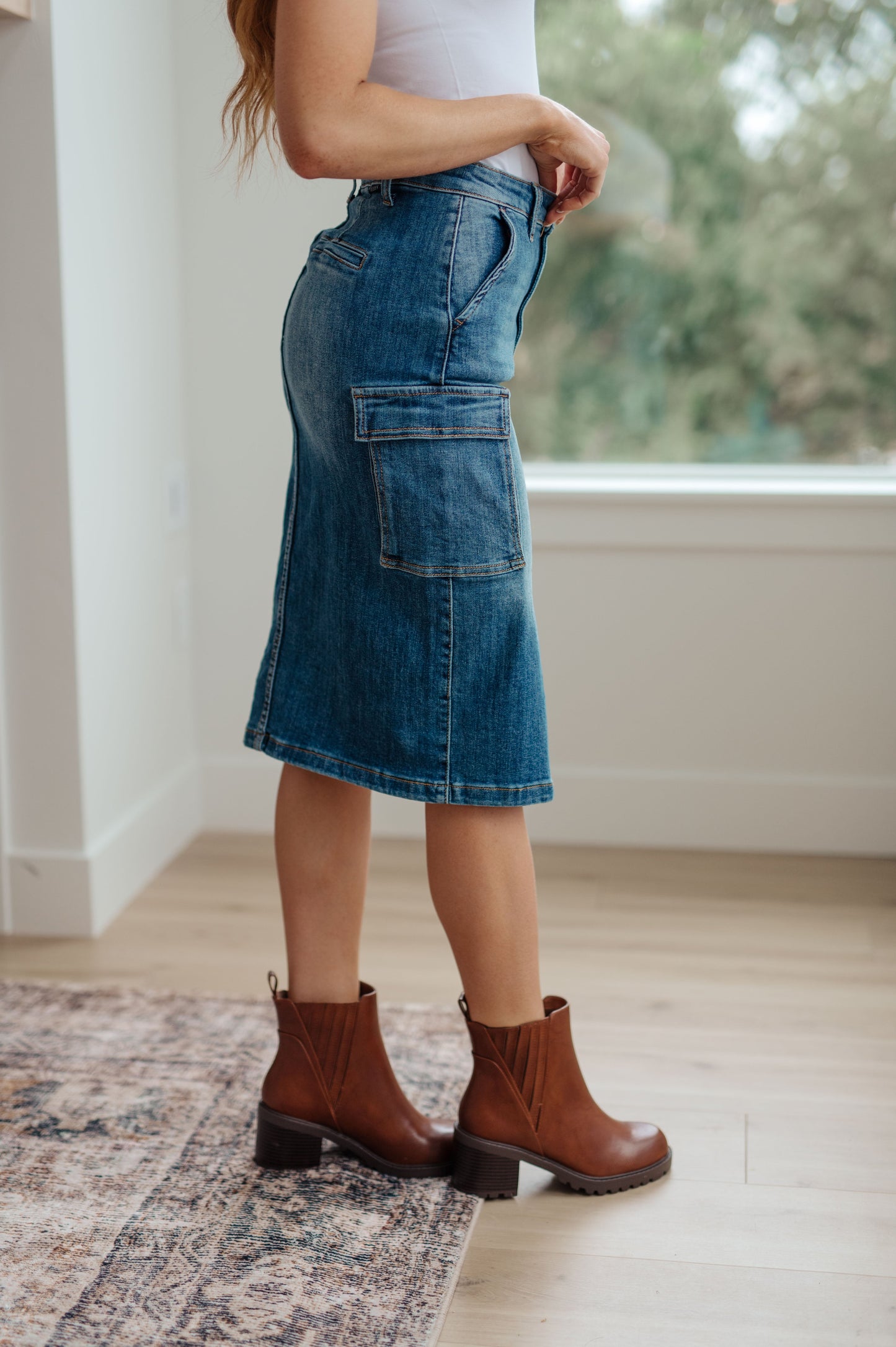 Risen- Always Be There Cargo Denim Skirt - G Marie's Boutique 