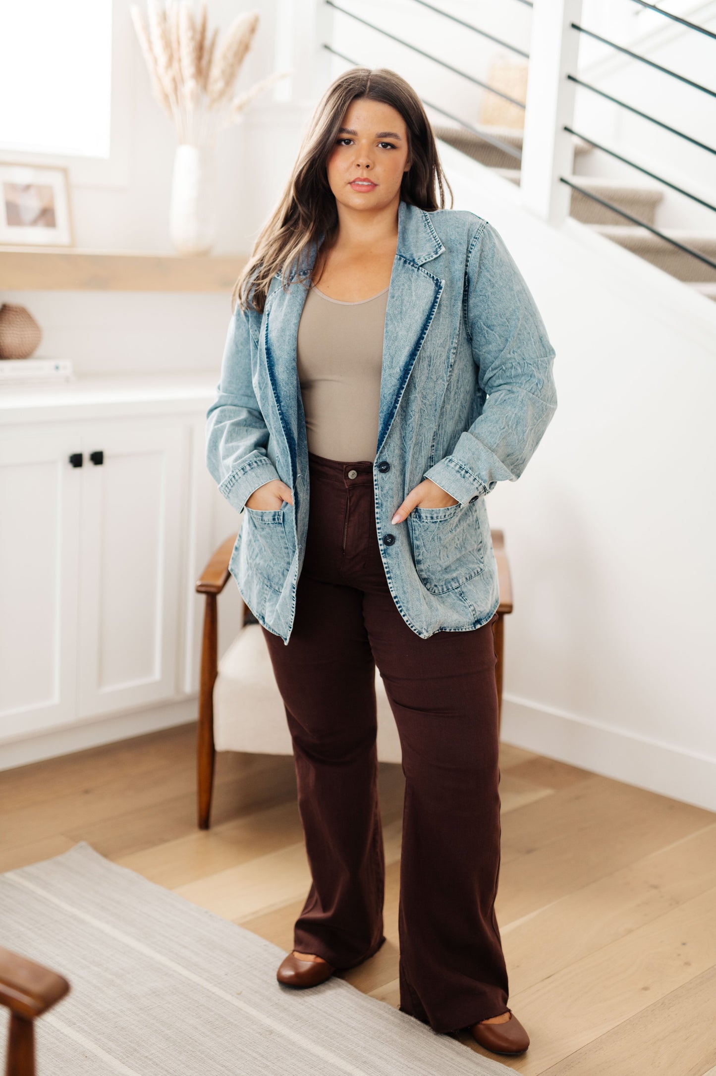 Business Brunch Denim Blazer - G Marie's Boutique 