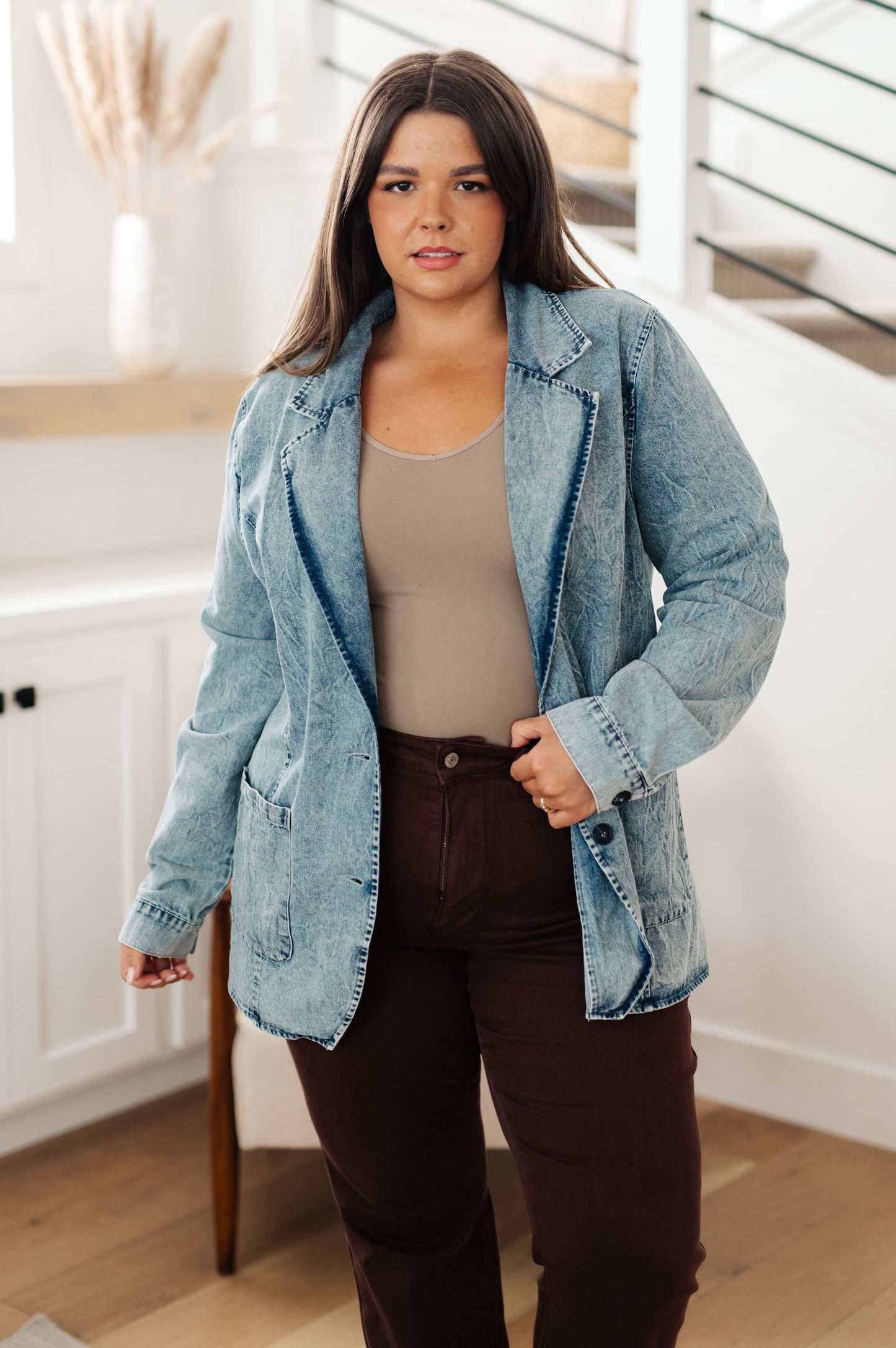 Business Brunch Denim Blazer - G Marie's Boutique 