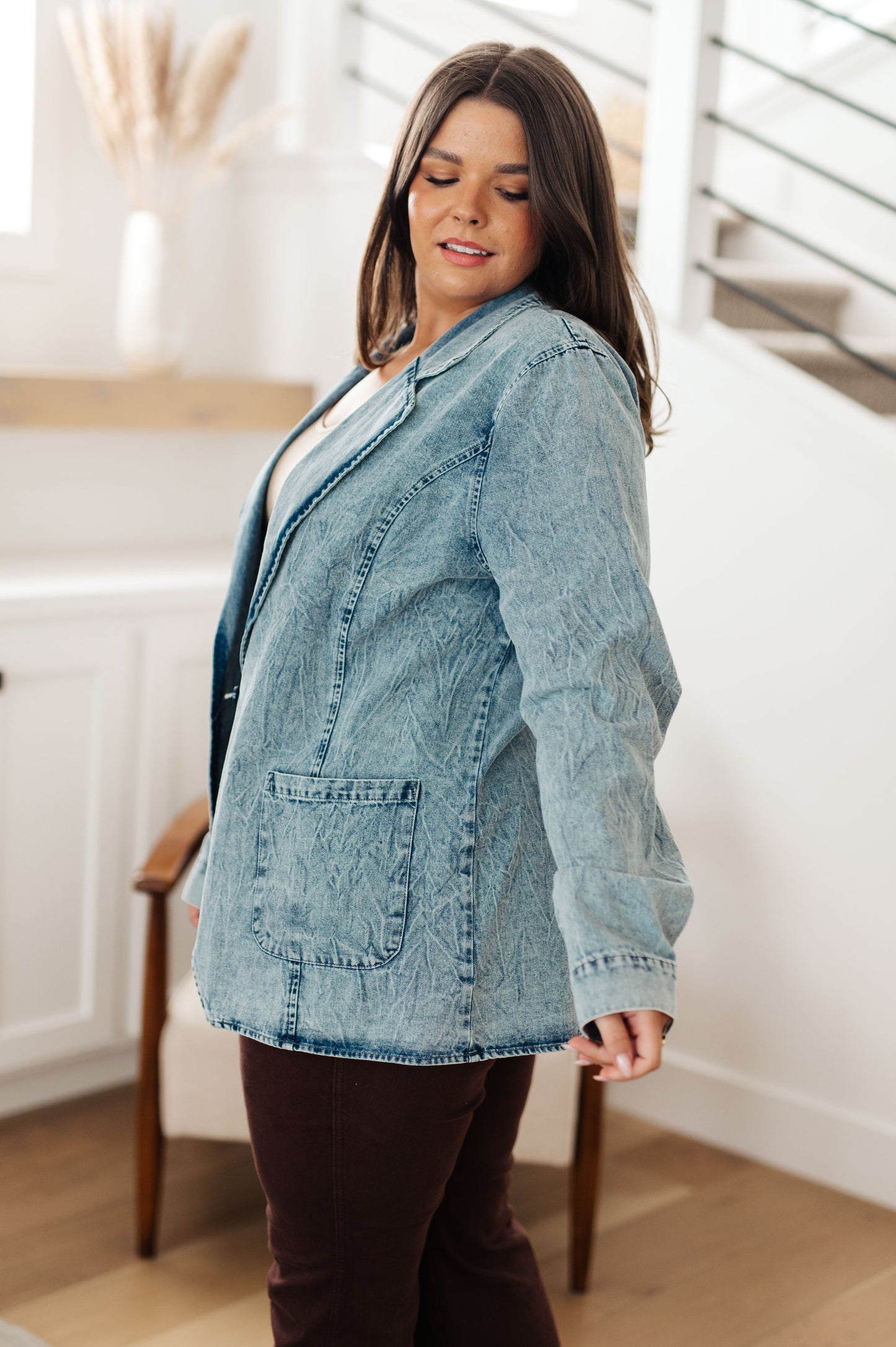 Business Brunch Denim Blazer - G Marie's Boutique 