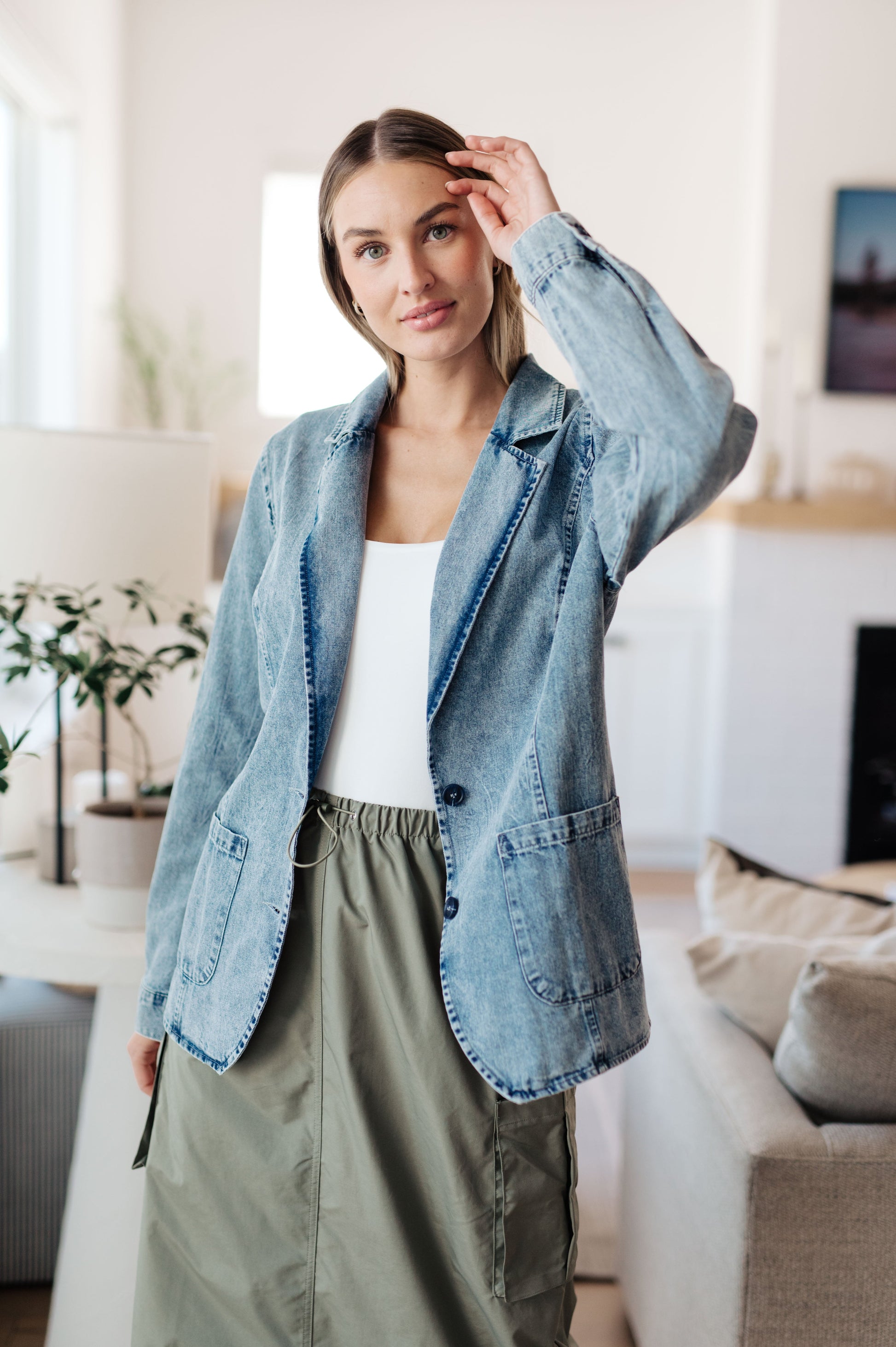 Business Brunch Denim Blazer - G Marie's Boutique 