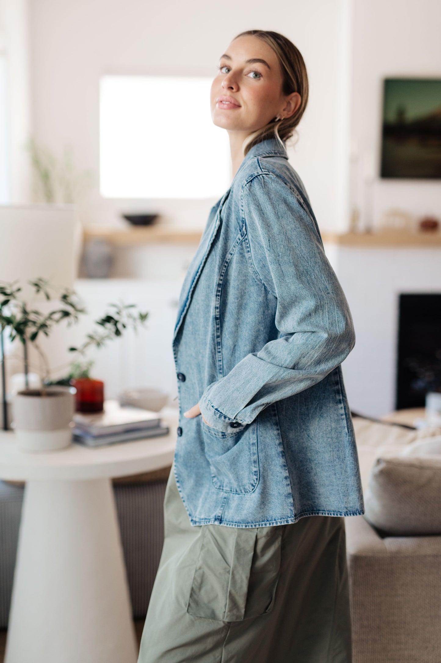 Business Brunch Denim Blazer - G Marie's Boutique 