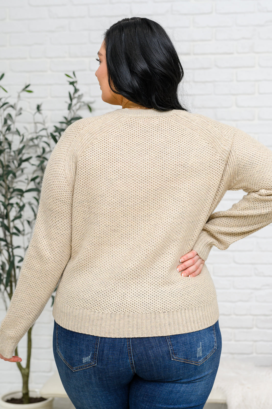 Chai Latte V-Neck Sweater in Oatmeal - G Marie's Boutique 