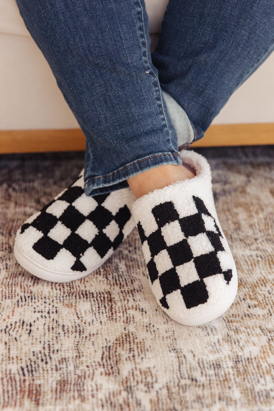 Checked Out Slippers in Black - G Marie's Boutique 