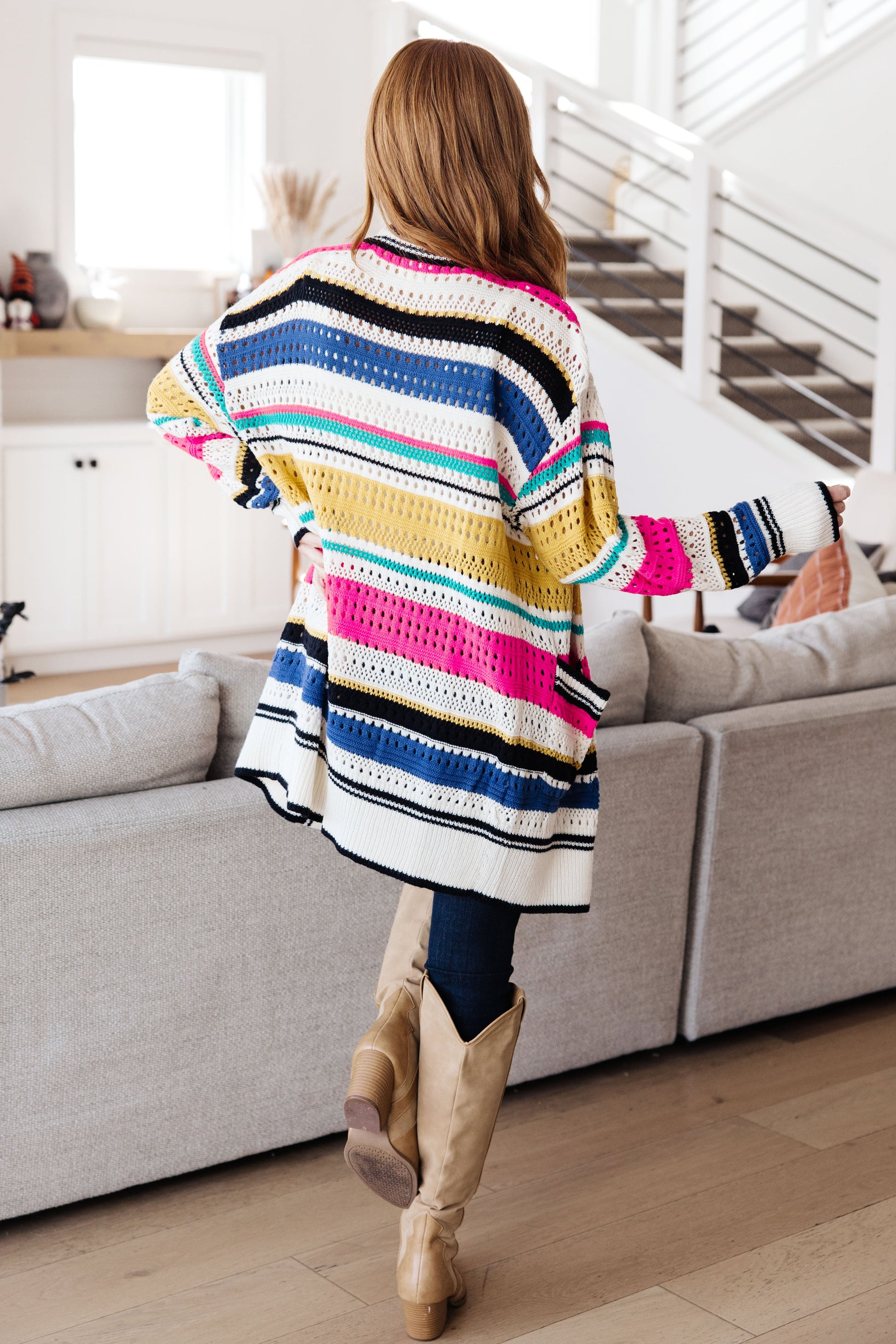 Felt Cute Striped Cardigan - G Marie's Boutique 