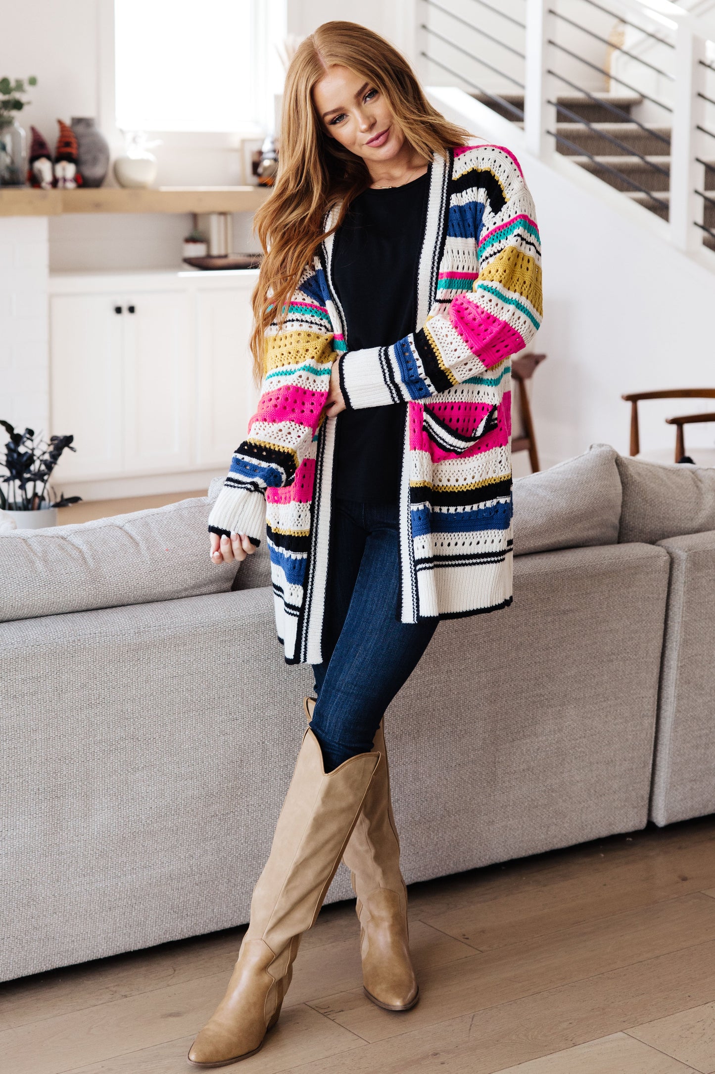 Felt Cute Striped Cardigan - G Marie's Boutique 