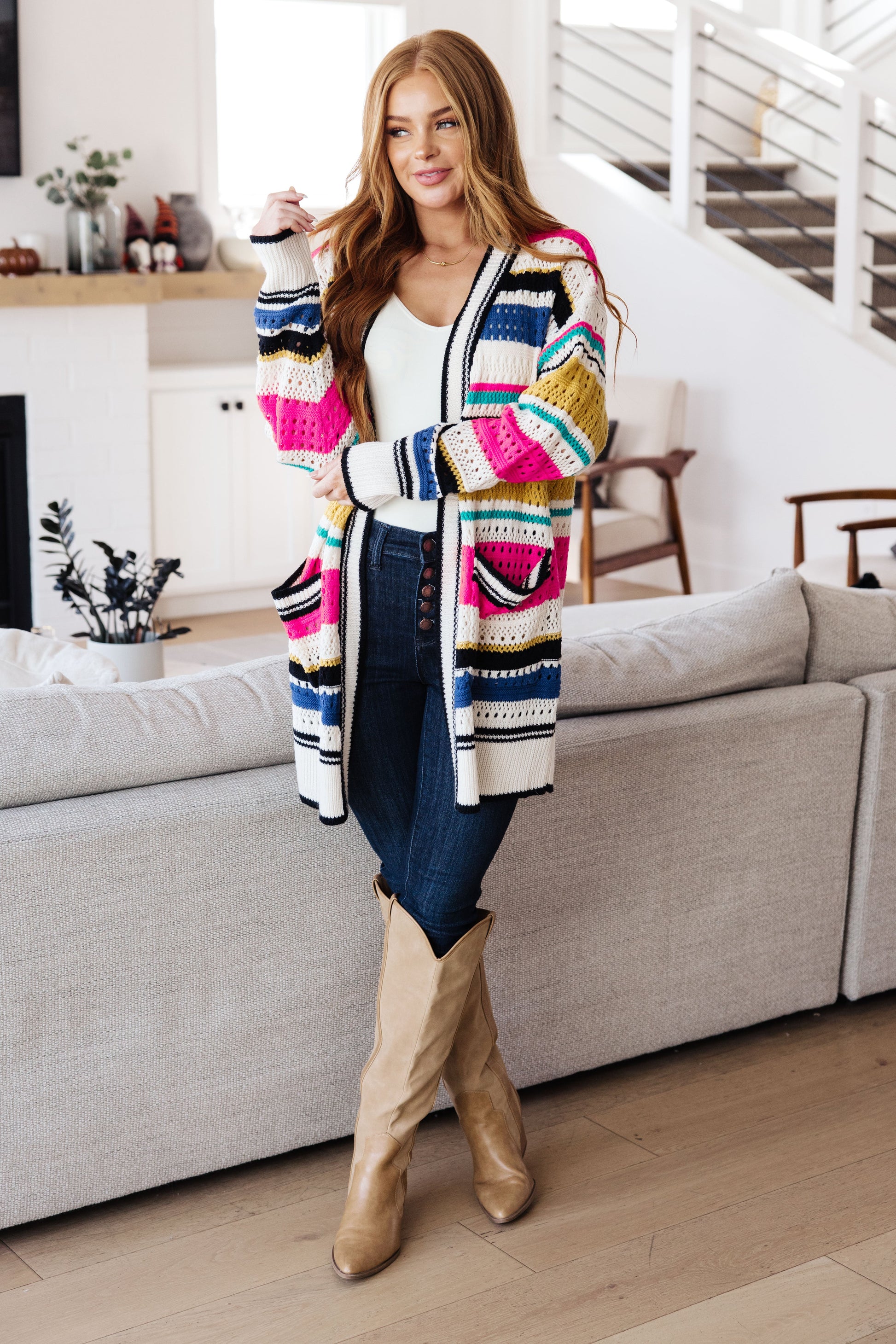 Felt Cute Striped Cardigan - G Marie's Boutique 