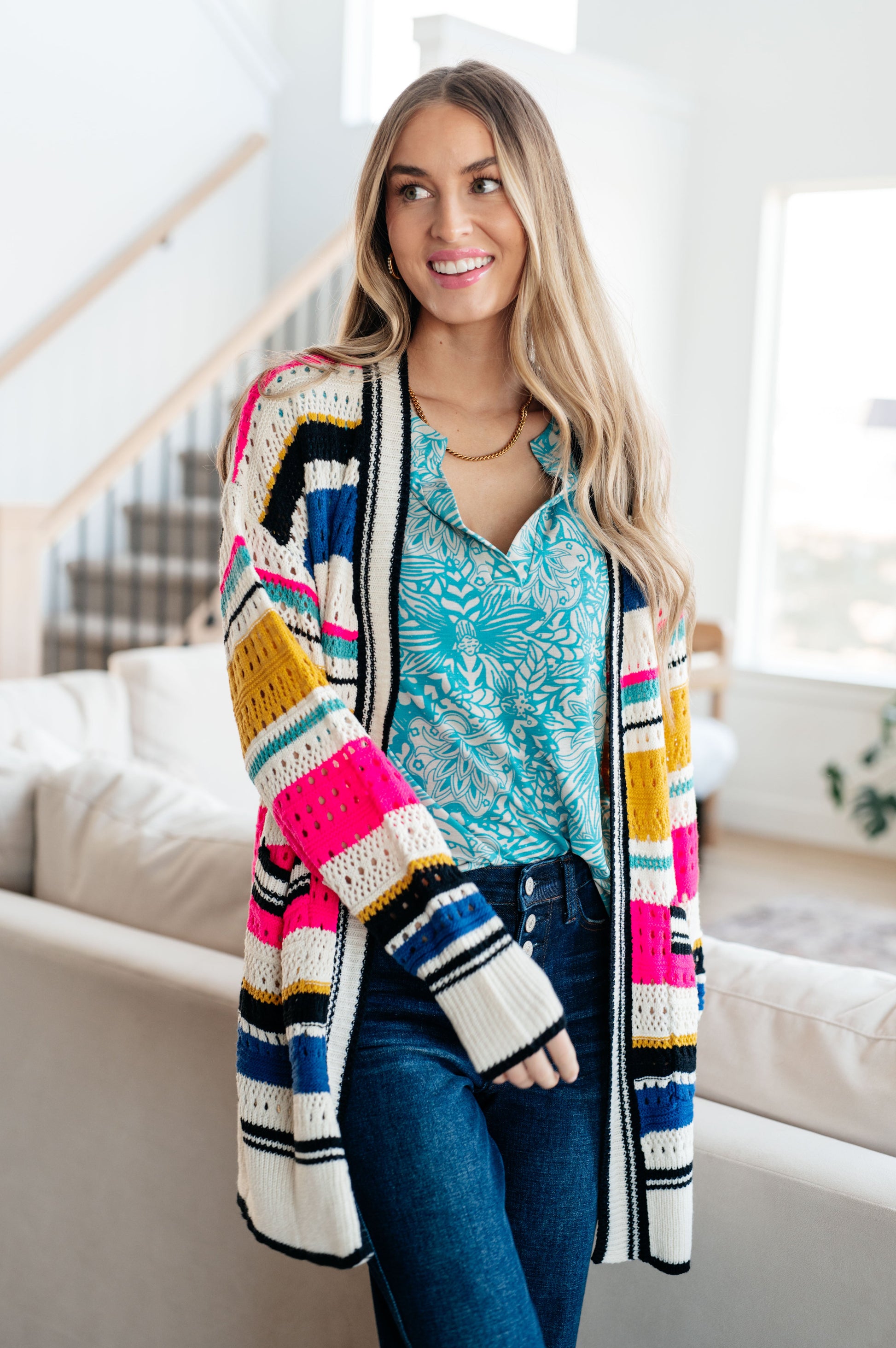 Felt Cute Striped Cardigan - G Marie's Boutique 