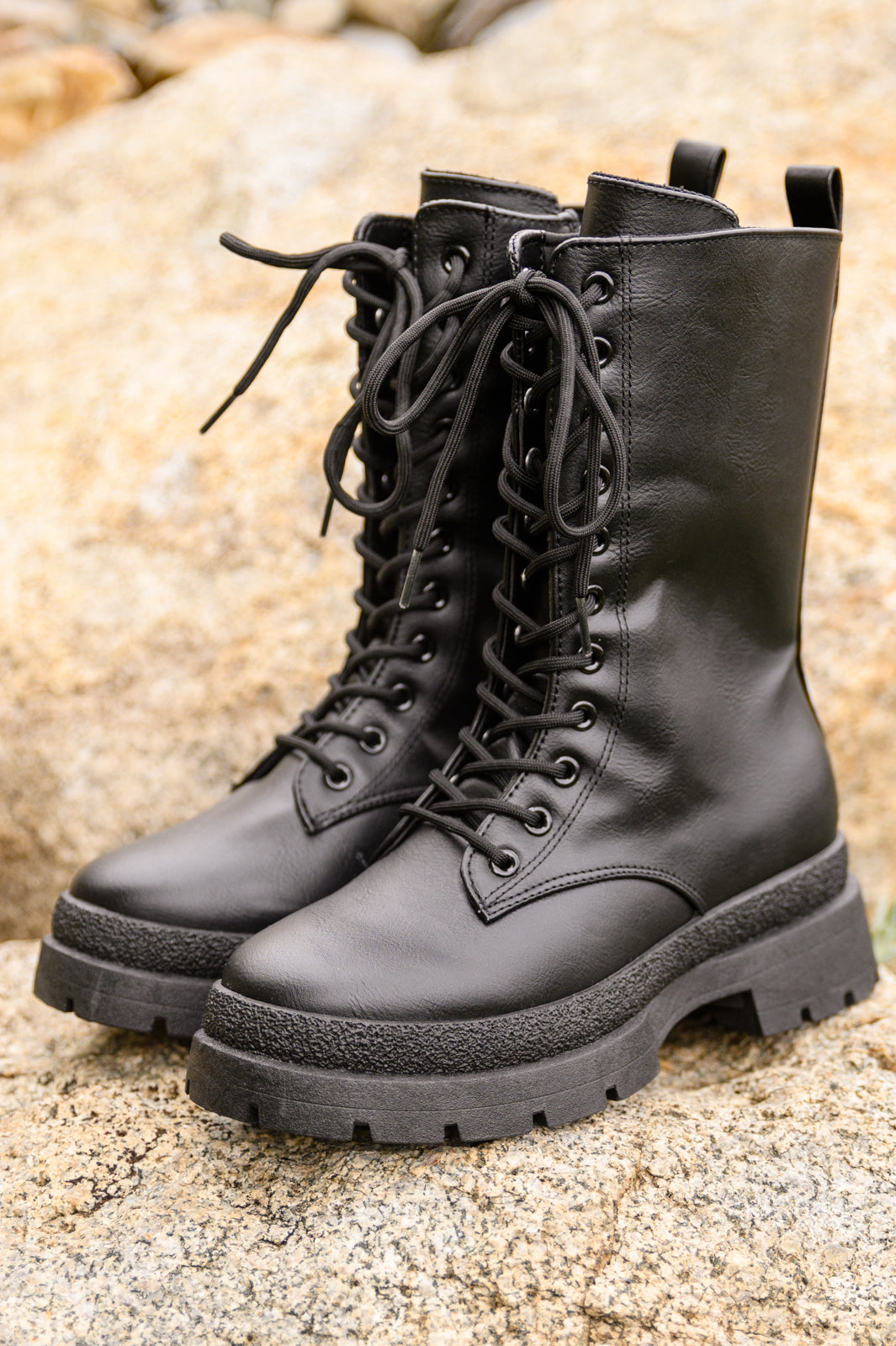 Fresh Feels Combat Boots In Black - G Marie's Boutique 