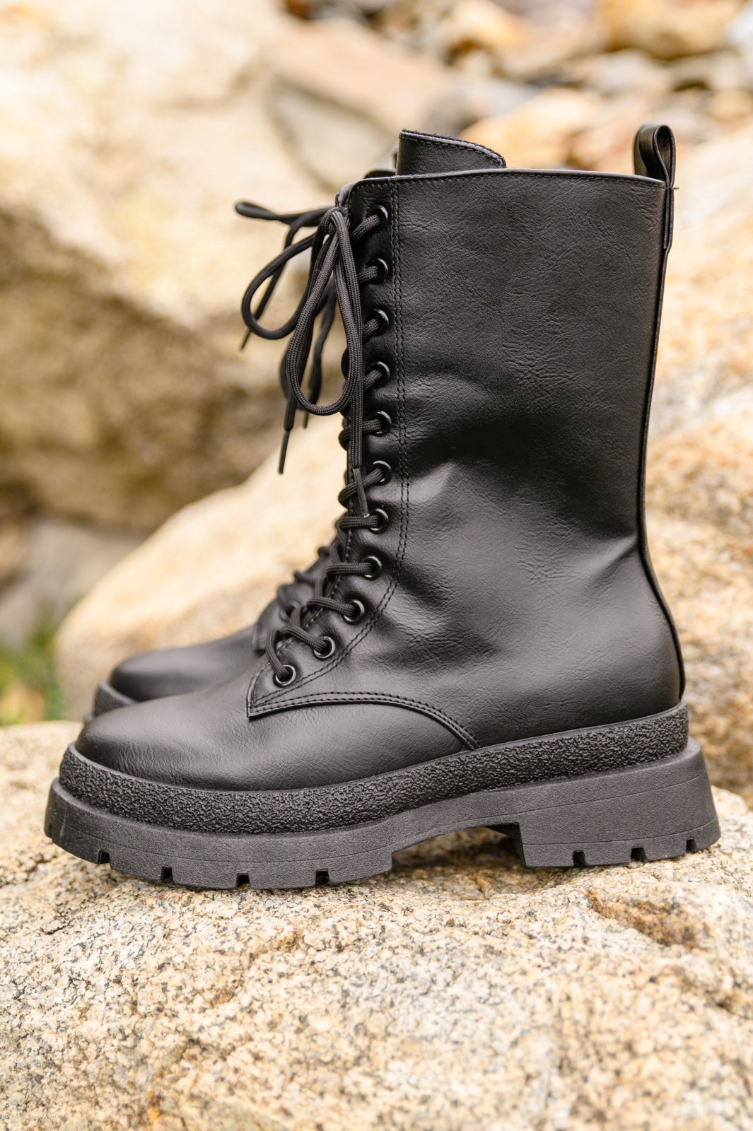 Fresh Feels Combat Boots In Black - G Marie's Boutique 