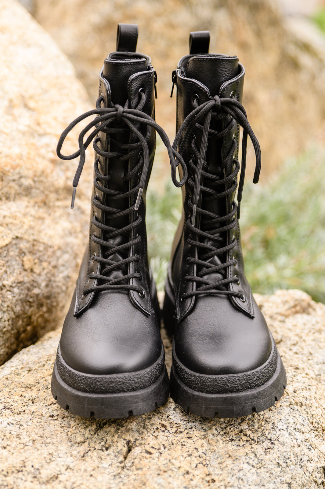 Fresh Feels Combat Boots In Black - G Marie's Boutique 