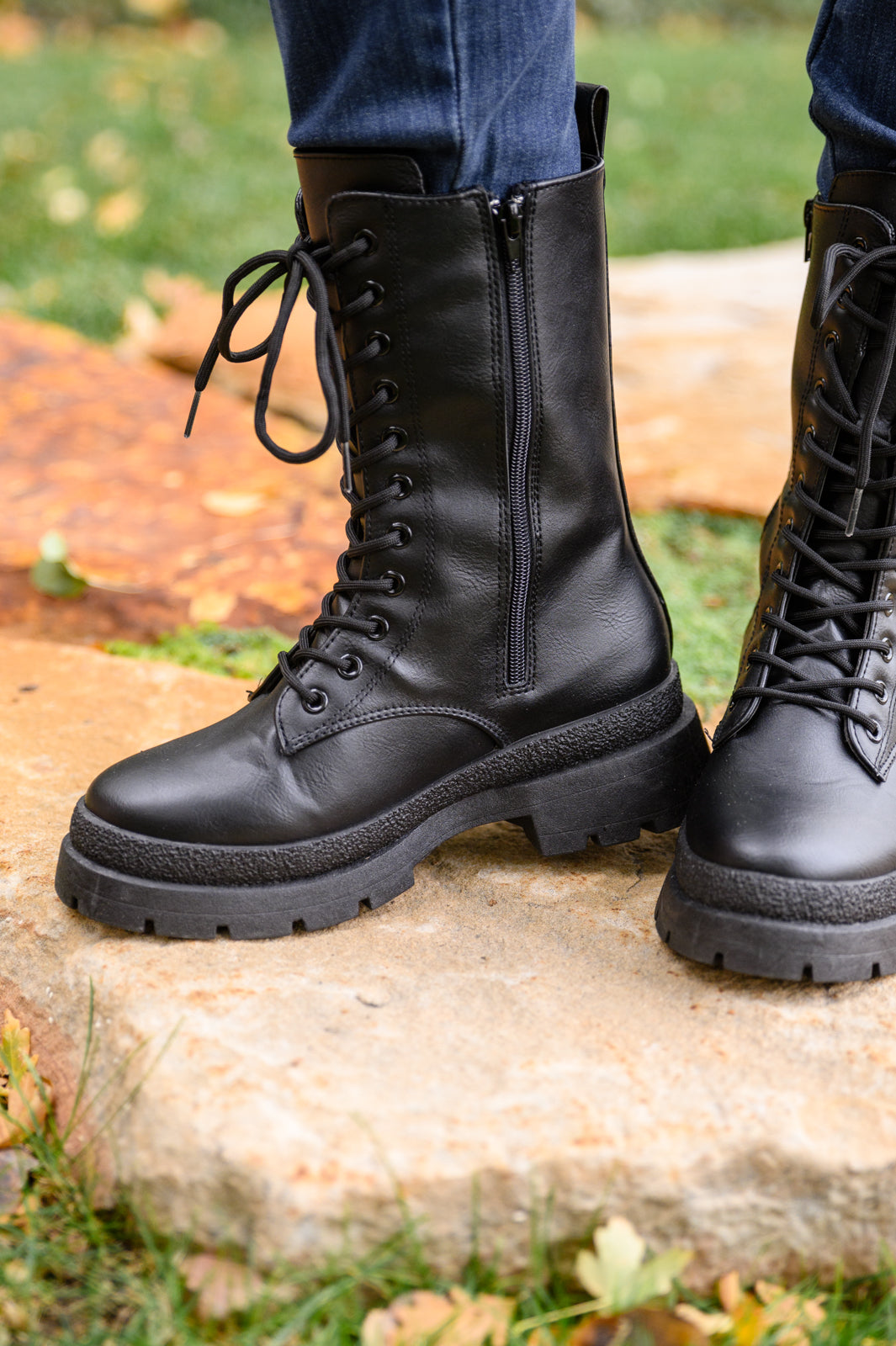 Fresh Feels Combat Boots In Black - G Marie's Boutique 