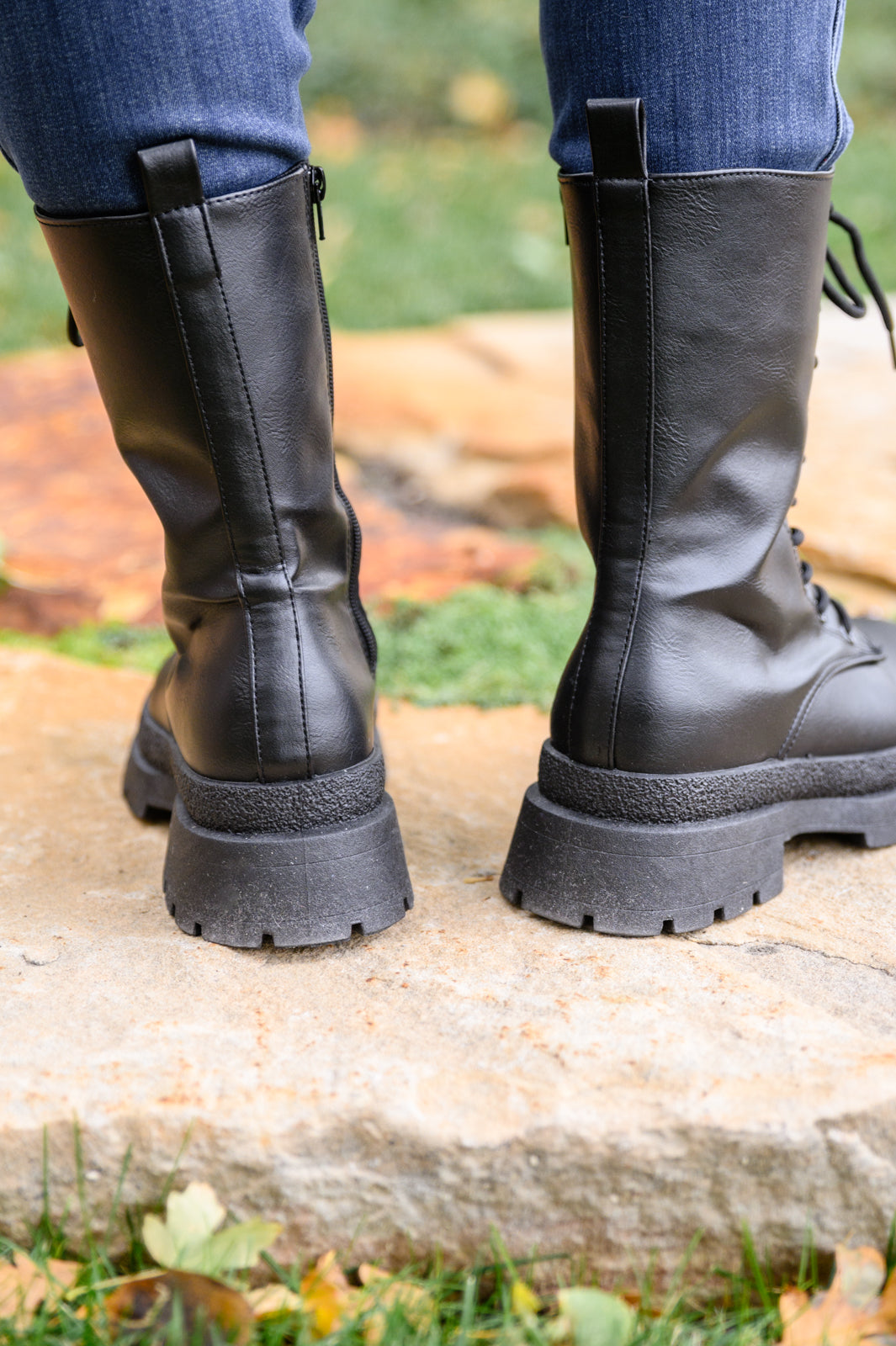 Fresh Feels Combat Boots In Black - G Marie's Boutique 