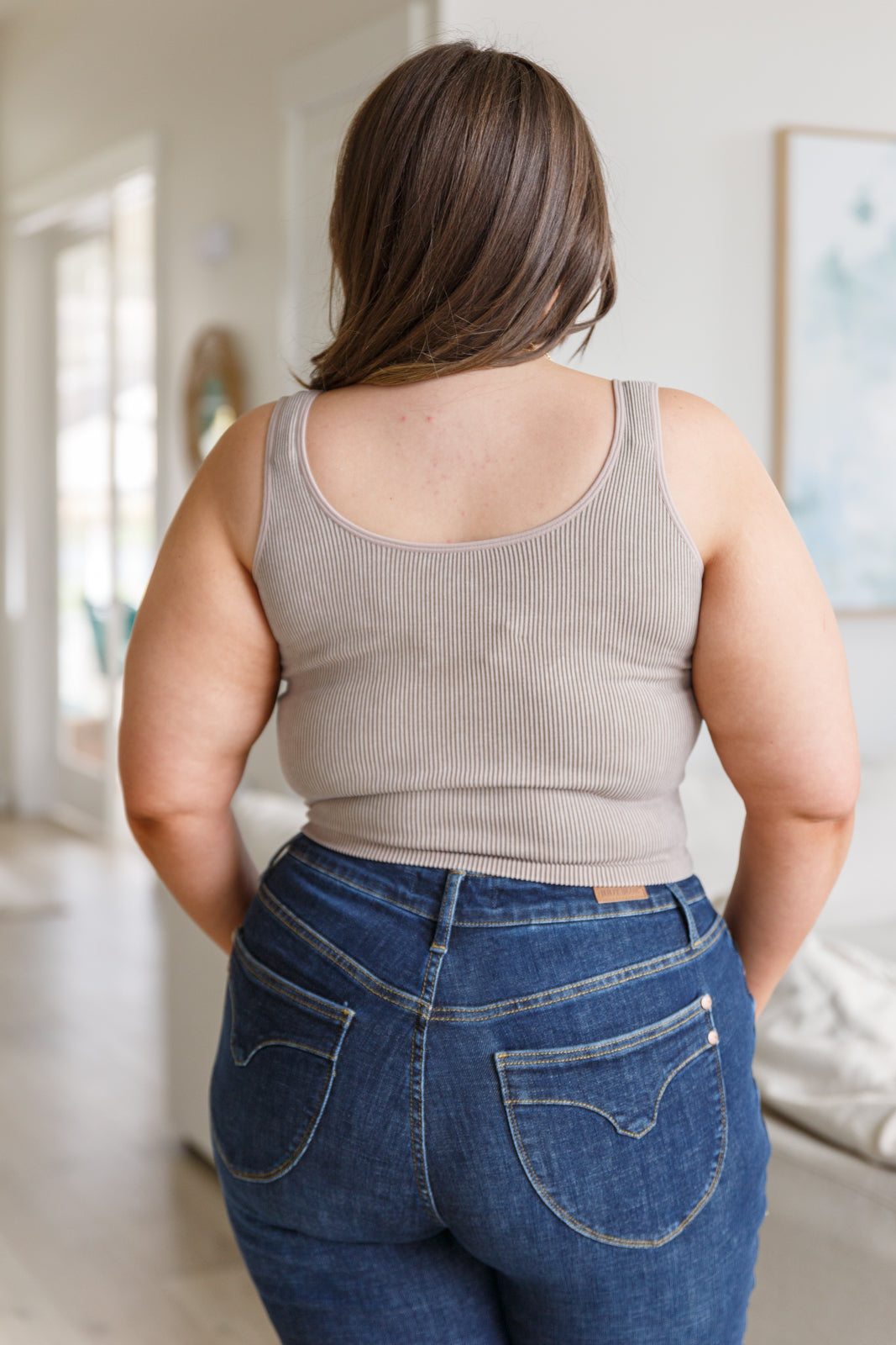 Fundamentals Ribbed Seamless Reversible Tank in Light Mocha - G Marie's Boutique 