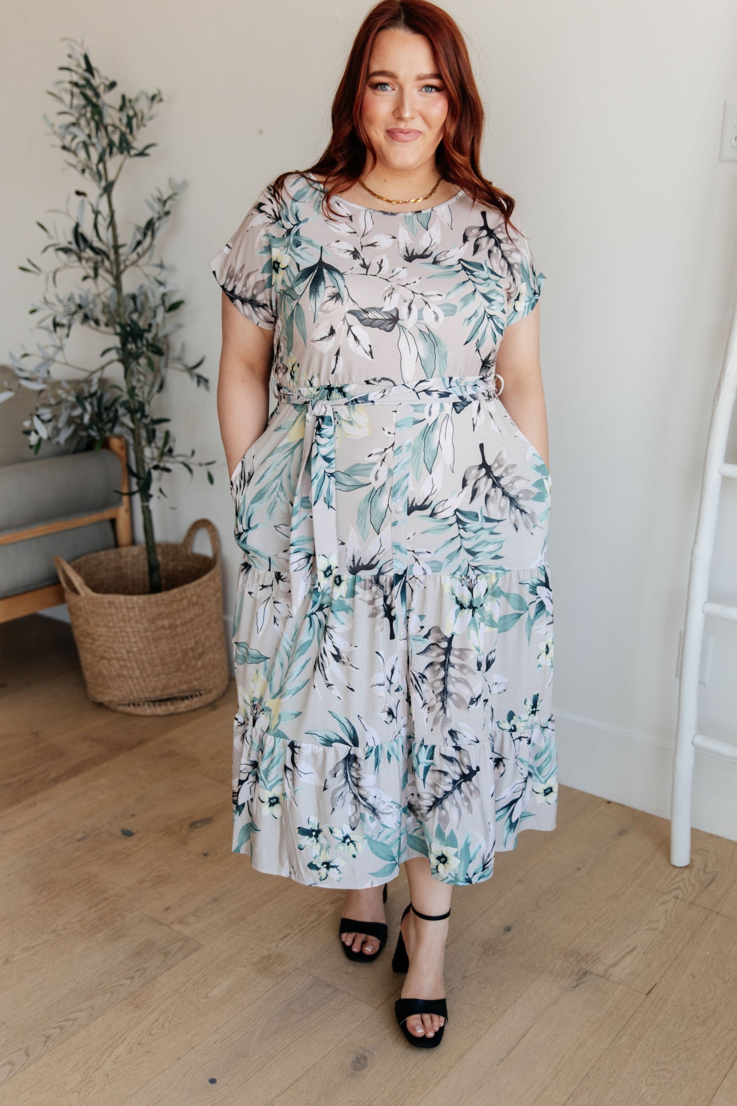 Shopin LA Into the Night Dolman Sleeve Floral Dress