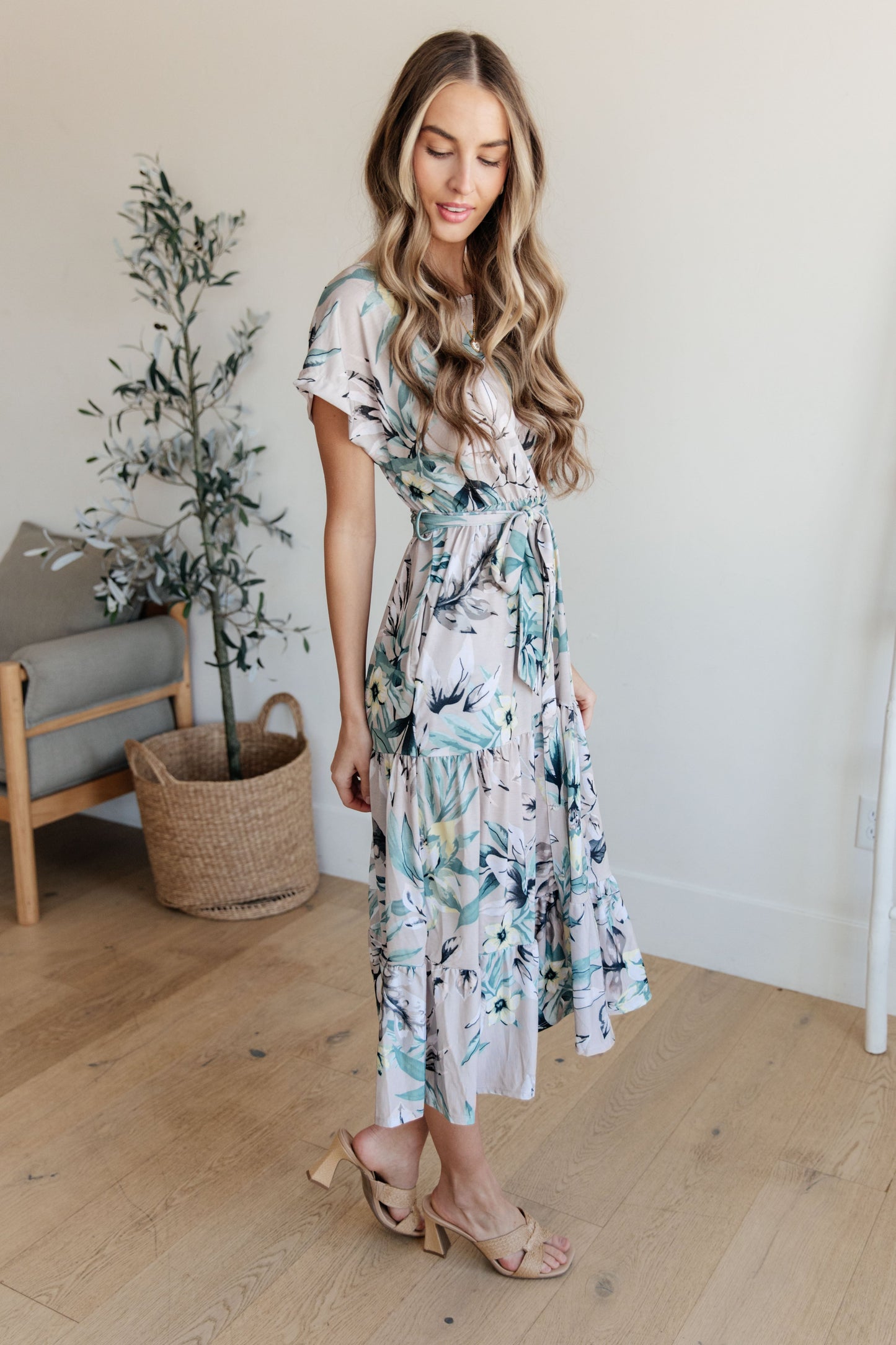 Shopin LA Into the Night Dolman Sleeve Floral Dress